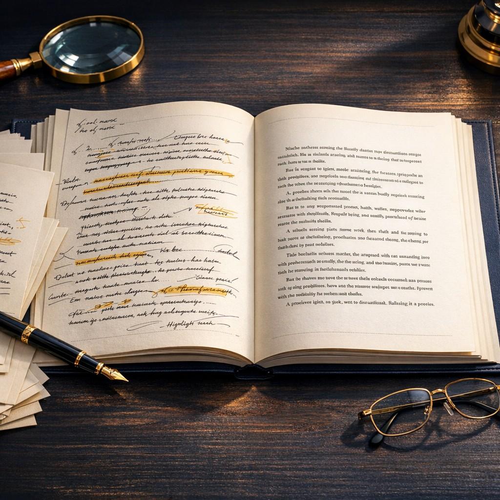 Editor refining a manuscript